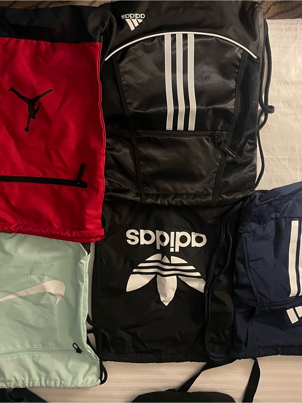 adidas Black Drawstring Gym Sack with White Logo 25 for all five